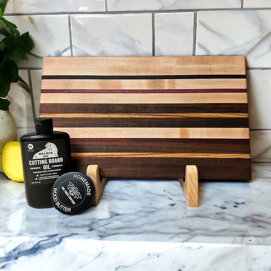 Whiskey Exotic Wood Cutting Board, Bundle side